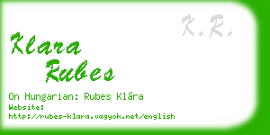 klara rubes business card